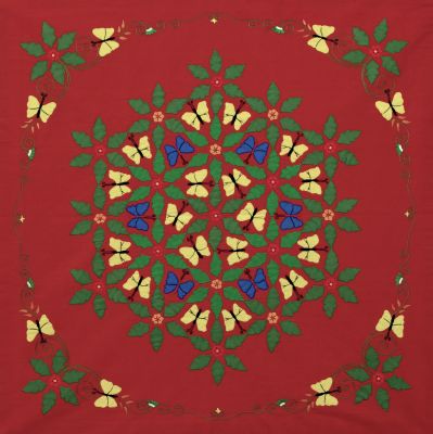 P 35  Papillons de lune  fond brique 